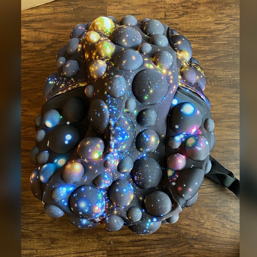 Kids Bubble Galaxy Backpack - Black with Multicolor Spots